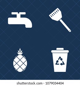 Premium set of fill vector icons. Such as recycling, rubbish, diet, waste, summer, ecology, food, collection, garbage, container, knife, restaurant, recycle, environment, sweet, supply, construction