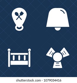 Premium set of fill vector icons. Such as baby, bell, water, home, temperature, bedroom, pin, equipment, internet, pointer, marker, sign, background, navigation, cot, cradle, cooler, childhood, button