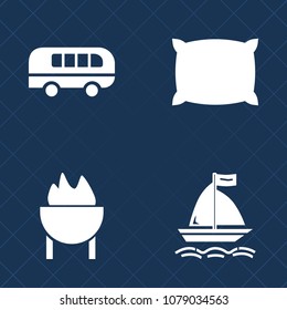Premium set of fill vector icons. Such as grill, speed, feather, travel, food, vehicle, sausage, bbq, cooking, hot, comfortable, soft, bedroom, pillow, extreme, comfort, fast, cushion, transport, home