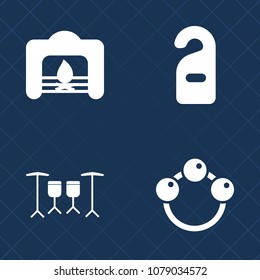 Premium set of fill vector icons. Such as winter, festive, flame, do, newborn, warning, background, musical, rhythm, play, drum, fire, closed, kid, disturb, room, childhood, red, service, interior