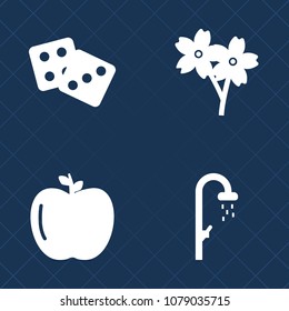 Premium set of fill vector icons. Such as branch, shower, play, sweet, blossom, two, wash, white, risk, japan, red, head, cherry, japanese, blooming, pink, leaf, spring, dice, clean, organic, win, wet