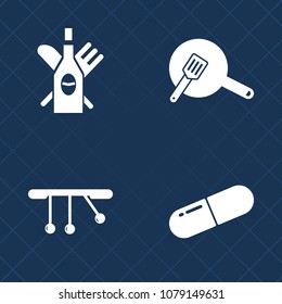 Premium set of fill vector icons. Such as medical, medicine, pendulum, glass, pan, restaurant, food, view, bottle, white, capsule, pour, water, drink, celebration, merlot, household, wineglass, sign