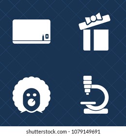 Premium set of fill vector icons. Such as white, christmas, celebration, space, chalk, blackboard, horror, character, empty, research, black, surprise, party, science, present, microscope, ribbon, man
