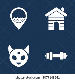 Premium Set Of Fill Vector Icons. Such As Home, Job, Futuristic, Fiction, Property, Modern, Construction, Office, Person, Gym, Character, Map, Business, House, Alien, Concept, Work, Sign, Estate, Man