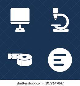 Premium set of fill vector icons. Such as image, adhesive, web, laboratory, packing, microscope, tool, office, button, sign, laptop, background, screen, website, virus, internet, application, tape, ui