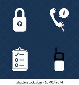 Premium set of fill vector icons. Such as password, keypad, web, test, key, technology, lock, equipment, mobile, headset, questionnaire, service, customer, support, screen, list, black, protection