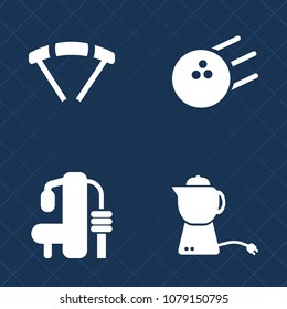 Premium set of fill vector icons. Such as leisure, extreme, bowling, skydive, fly, pot, alley, jumper, landing, teapot, competition, hot, training, drink, ball, skydiving, gym, machine, air, cup, game