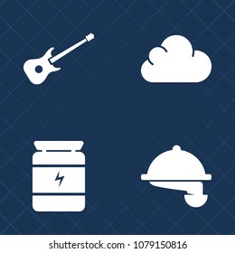 Premium set of fill vector icons. Such as sport, healthy, black, health, food, woman, web, sound, energy, weather, protein, bodybuilding, restaurant, waiter, electric, nutrition, sign, technology