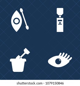 Premium set of fill vector icons. Such as playground, gallon, active, child, cold, female, outdoor, summer, sea, healthy, dispenser, play, canoeing, sandbox, drink, river, lake, purified, water, model