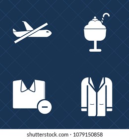 Premium set of fill vector icons. Such as young, man, food, chocolate, airport, white, style, hygiene, wash, vanilla, cone, travel, woman, plane, strawberry, sweet, fashion, ice-cream, clothes, coat