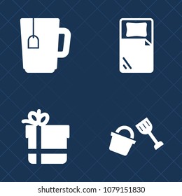 Premium set of fill vector icons. Such as birthday, cafe, travel, tea, service, gift, hot, coffee, black, breakfast, celebration, hotel, double, information, cappuccino, bedroom, present, equipment