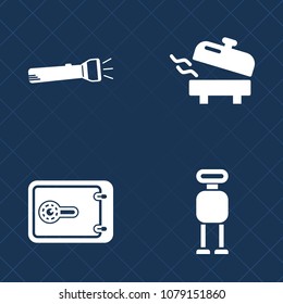 Premium set of fill vector icons. Such as hot, heat, wealth, dollar, tool, currency, equipment, temperature, flashlight, android, futuristic, electric, future, science, finance, shine, computer, bank