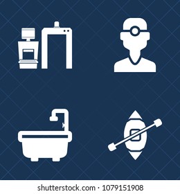 Premium set of fill vector icons. Such as toilet, medical, travel, professional, equipment, scan, machine, hygiene, transport, technology, mri, radiology, sailboat, male, yacht, clinic, dentistry, sea