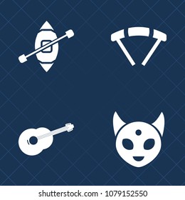 Premium set of fill vector icons. Such as transport, jump, skydive, ufo, guitar, musical, sailboat, sport, transportation, marine, rock, extreme, song, parachute, landing, sky, science, electric, boat