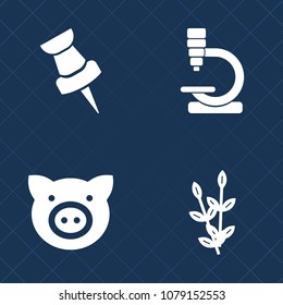 Premium set of fill vector icons. Such as sign, mark, scientific, natural, plant, marker, position, biology, livestock, grain, technology, farm, web, mammal, animal, farming, meat, little, harvest
