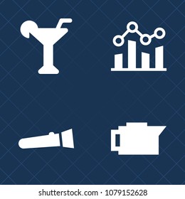 Premium set of fill vector icons. Such as flash, glass, concept, caffeine, electric, cafe, bean, bar, profit, up, liquor, success, growth, espresso, liquid, finance, energy, beverage, tool, bright