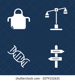 Premium set of fill vector icons. Such as sign, wear, justice, graphic, court, judge, clothing, choice, road, weight, molecule, uniform, kitchen, protective, chef, lawyer, direction, balance, street