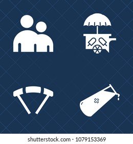 Premium set of fill vector icons. Such as transport, cream, technology, food, body, vehicle, sweet, dessert, flight, male, silhouette, transportation, summer, man, chemical, figure, businessman, ice