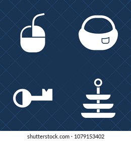 Premium set of fill vector icons. Such as internet, optical, business, mouse, knapsack, work, click, input, technology, button, haversack, lock, house, back, security, rucksack, education, device, pc