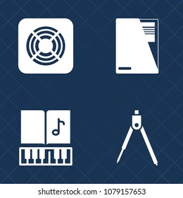 Premium set of fill vector icons. Such as metal, web, blower, plan, paper, fan, architect, business, graphic, heat, document, ventilation, cooler, construction, divider, work, sign, wind, treble, air