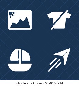 Premium set of fill vector icons. Such as photography, textile, ship, picture, image, blank, boat, plane, apparel, photo, marine, retro, empty, flight, ocean, industrial, clothing, cargo, airplane