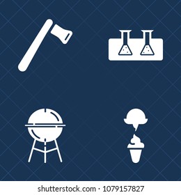 Premium set of fill vector icons. Such as medical, building, scientific, wrench, tool, laboratory, meat, equipment, fire, pliers, work, chemistry, grilled, cooking, frozen, screwdriver, machine, hot