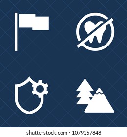 Premium set of fill vector icons. Such as oral, hygiene, settings, medicine, dentistry, computer, coniferous, pennant, care, business, tooth, mouth, map, white, green, gear, tree, network, wood, plant