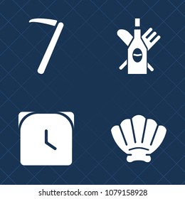 Premium set of fill vector icons. Such as ocean, beverage, toolbox, watch, metal, wine, nature, winery, sea, equipment, graphic, wrench, alcohol, tool, object, hour, glass, repair, pour, wineglass