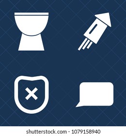 Premium set of fill vector icons. Such as night, acoustic, shape, dialog, celebrate, percussion, message, padlock, trumpet, festival, festive, anniversary, new, guitar, closed, sign, protection, piano