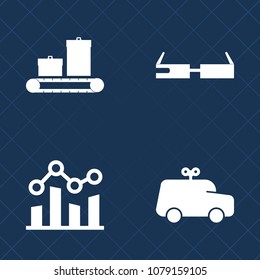 Premium set of fill vector icons. Such as bag, boy, growth, market, little, camera, profit, baggage, luggage, play, cute, automobile, toy, car, up, concept, vehicle, smart, game, progress, trend, fun