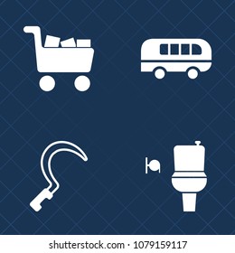 Premium set of fill vector icons. Such as button, public, toilet, agriculture, female, commercial, shop, washroom, work, buy, restroom, speed, urban, male, road, farming, field, farm, car, sign, fast