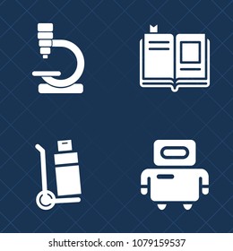 Premium set of fill vector icons. Such as page, cover, science, virus, truck, delivery, technology, box, robot, transportation, transport, education, scientific, android, sign, mechanical, laboratory