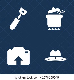 Premium set of fill vector icons. Such as cowboy, dinner, cloud, vegetable, traditional, clothes, utensil, wild, west, lunch, western, cook, image, picture, homemade, restaurant, chicken, healthy, eat
