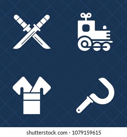 Premium set of fill vector icons. Such as cartoon, fight, japan, field, farming, railroad, warrior, kimono, art, harvesting, rail, ninja, train, tool, farm, national, sword, sickle, martial, nature