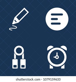 Premium set of fill vector icons. Such as person, lecture, pictogram, interface, vintage, wake, marker, stationery, training, drawing, study, alarm, app, bell, teacher, minute, education, pencil, tool