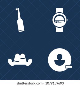 Premium set of fill vector icons. Such as watch, style, fashion, device, brush, electric, white, blank, technology, display, toothbrush, uniform, cap, account, avatar, delete, object, tooth, gadget