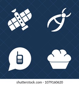 Premium set of fill vector icons. Such as office, tooth, care, phone, health, star, equipment, dentist, call, dental, science, dentistry, world, clinic, cupcake, earth, connection, doughnut, chocolate