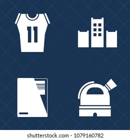Premium set of fill vector icons. Such as business, taxi, team, key, ball, satellite, logo, travel, space, luggage, planet, basket, sport, technology, observatory, bath, room, game, service, internet