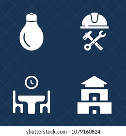 Premium set of fill vector icons. Such as buddhism, architecture, innovation, travel, business, woman, electricity, builder, industrial, male, pagoda, industry, kitchen, home, temple, electric, family