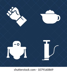 Premium set of fill vector icons. Such as computer, gasoline, robot, cyborg, futuristic, 3d, concept, beverage, sign, android, teapot, kitchen, pump, kettle, object, oil, arm, machine, digital, cup
