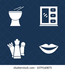 Premium set of fill vector icons. Such as knight, kitchen, castle, wood, white, piece, trumpet, acoustic, modern, cabinet, musical, pawn, female, girl, chess, home, percussion, beautiful, king, piano