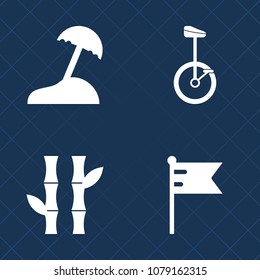 Premium set of fill vector icons. Such as country, natural, white, chinese, tree, leaf, bike, water, asia, island, travel, bamboo, sea, retro, vacation, collection, green, usa, ocean, sign, nature
