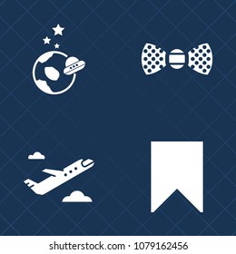 Premium set of fill vector icons. Such as wear, earth, planet, departure, science, astronomy, tourism, exploration, jet, transportation, book, airplane, plane, fashion, trip, technology, flight, tie