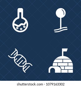 Premium set of fill vector icons. Such as ice, nature, element, graphic, shelter, marker, place, science, polar, winter, dentistry, house, genetic, pin, biology, prosthesis, snow, map, arctic, cold