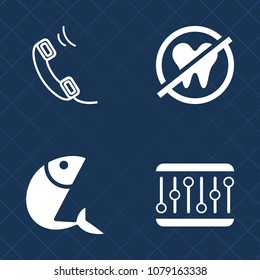Premium set of fill vector icons. Such as connection, medicine, waveform, fishing, seafood, volume, sign, water, dentist, fish, animal, equality, telephone, oral, service, concept, mobile, abstract