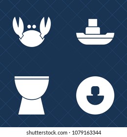 Premium set of fill vector icons. Such as sound, sea, shell, port, boat, industry, percussion, restaurant, business, marine, sign, food, gourmet, acoustic, seafood, music, social, piano, crab, musical