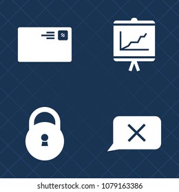 Premium set of fill vector icons. Such as business, internet, security, communication, corporate, diagram, lock, password, padlock, background, template, safe, chat, sign, chart, face, annual, message