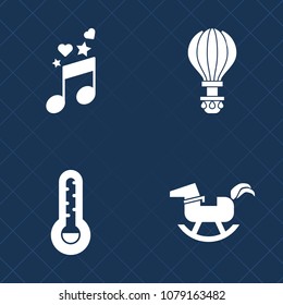 Premium set of fill vector icons. Such as jump, clef, air, ball, graphic, black, meteorology, baby, skydive, flight, parachute, fahrenheit, musical, play, sign, parachuting, sky, cold, heat, melody