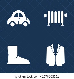 Premium set of fill vector icons. Such as water, hot, work, shoe, equipment, temperature, drive, foot, auto, vehicle, house, footwear, speed, electric, object, heater, sport, manager, black, suit, gas