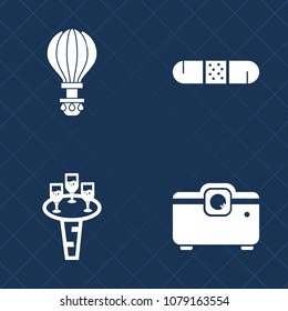 Premium set of fill vector icons. Such as pharmacy, medical, skydiving, drink, projector, cabernet, white, jump, extreme, landing, parachuting, skydive, aid, liquid, bar, merlot, jumper, emergency